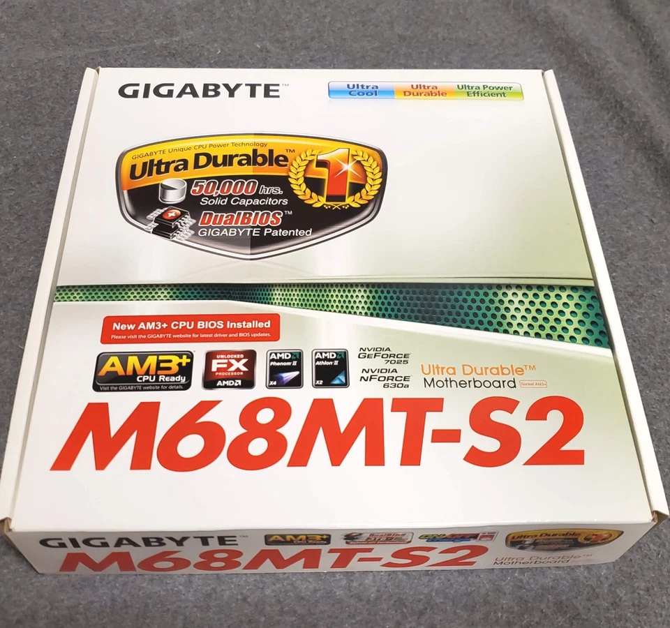 Gigabyte M68MT-S2 mATX motherboard - new in box - AM3+ GeForce 7025 NForce 630A - Image 2 of 4