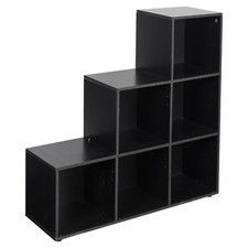 6 Cube Step Storage Bookcase Unit Shelf Home Office Organiser Display Box NEW