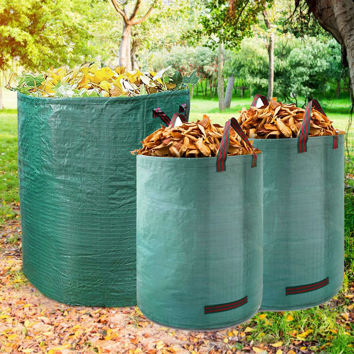 2Pack 26 79 132 Gallon Reusable Garden Waste Bags Waterproof Leaf Lawn Trash  Bag