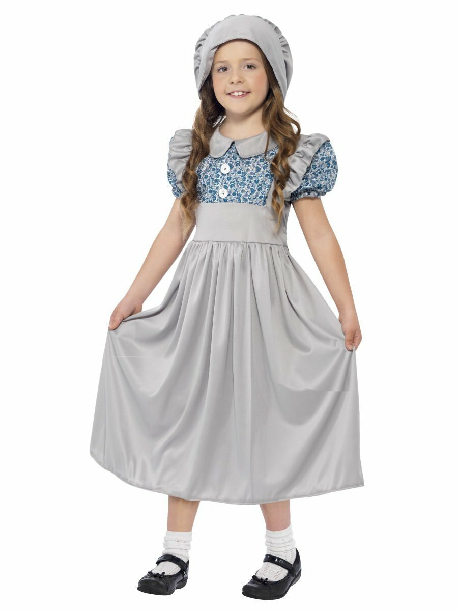 Smiffys Victorian School Girl Prairie Pilgrim Childrens Halloween Costume  27532