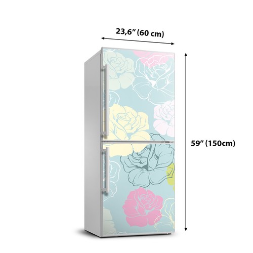 3D Refrigerator Kitchen Removable Sticker Living room Flowers Plant Roses - Picture 6 of 9