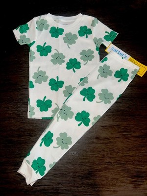 Carter s St Patrick s Day Clover Pajamas Toddler 2T 3T 4T 5T Boy Or Girl NWT