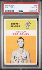 1961 Fleer 10 Bob Cousy AMAZING CENTERING PSA 4 VGEX BEAUTIFUL COPY! Celtics HOF