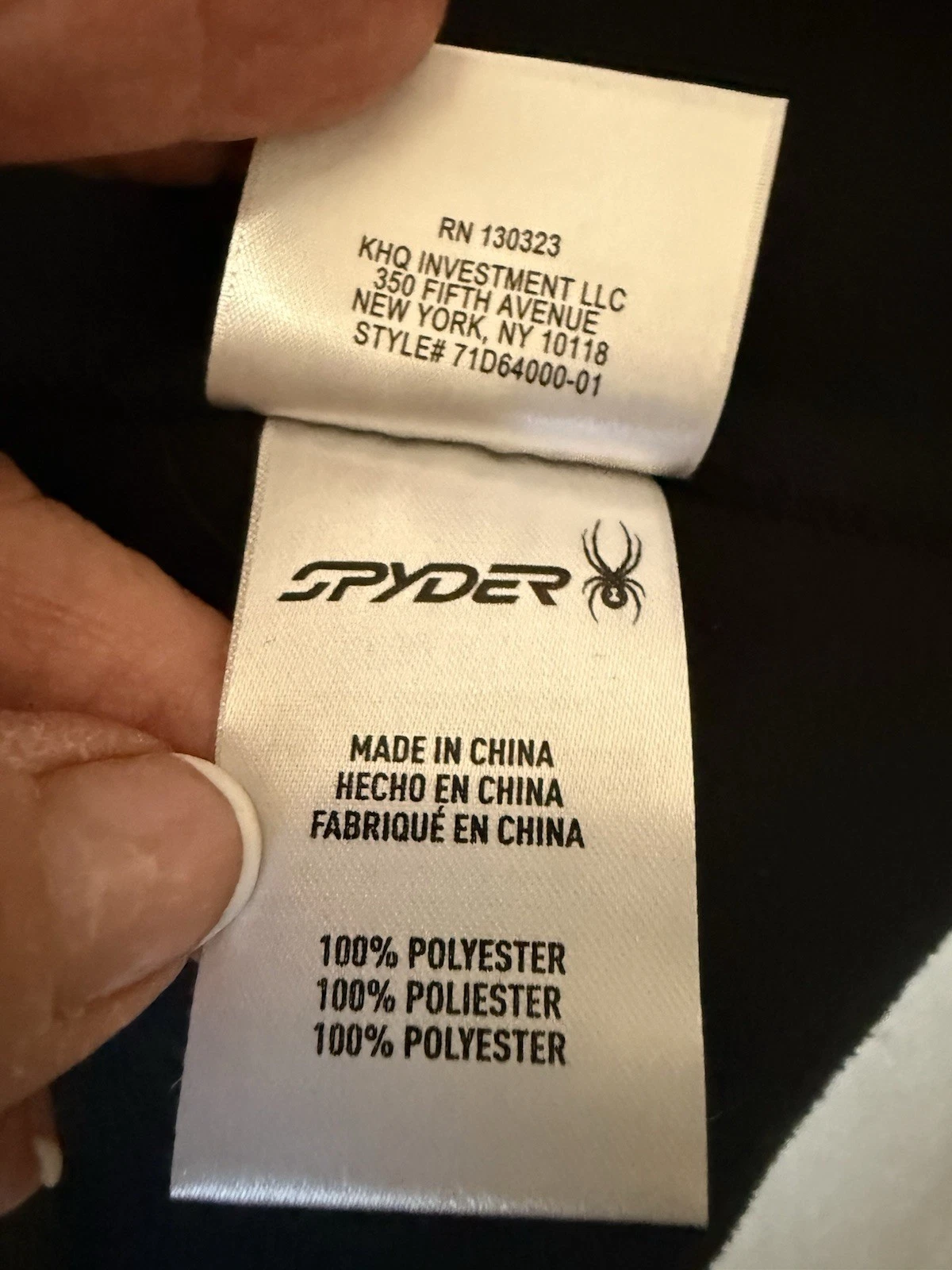 Spyder Constant Sweater Fleece Jacket Full Zip Mens L Black Red Mid Weight Exc - product detail image 8