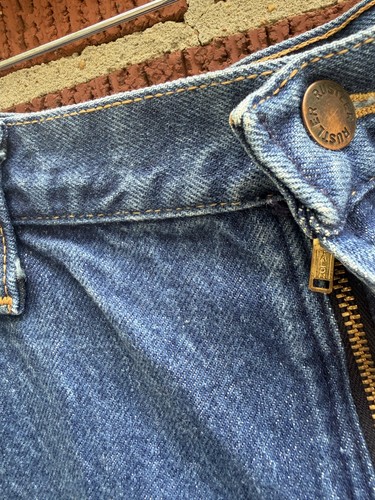 Wrangler, 1980s Western Rustler/Wrangler Washed Boot Cut Denim W/ Talon Zipper