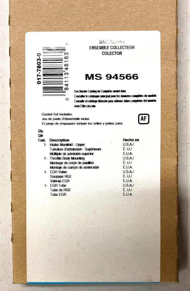 Fuel Injection Plenum Gasket Set Fel-Pro MS 94566 Chrysler Dodge Eagle Plymouth - Image 2 of 4