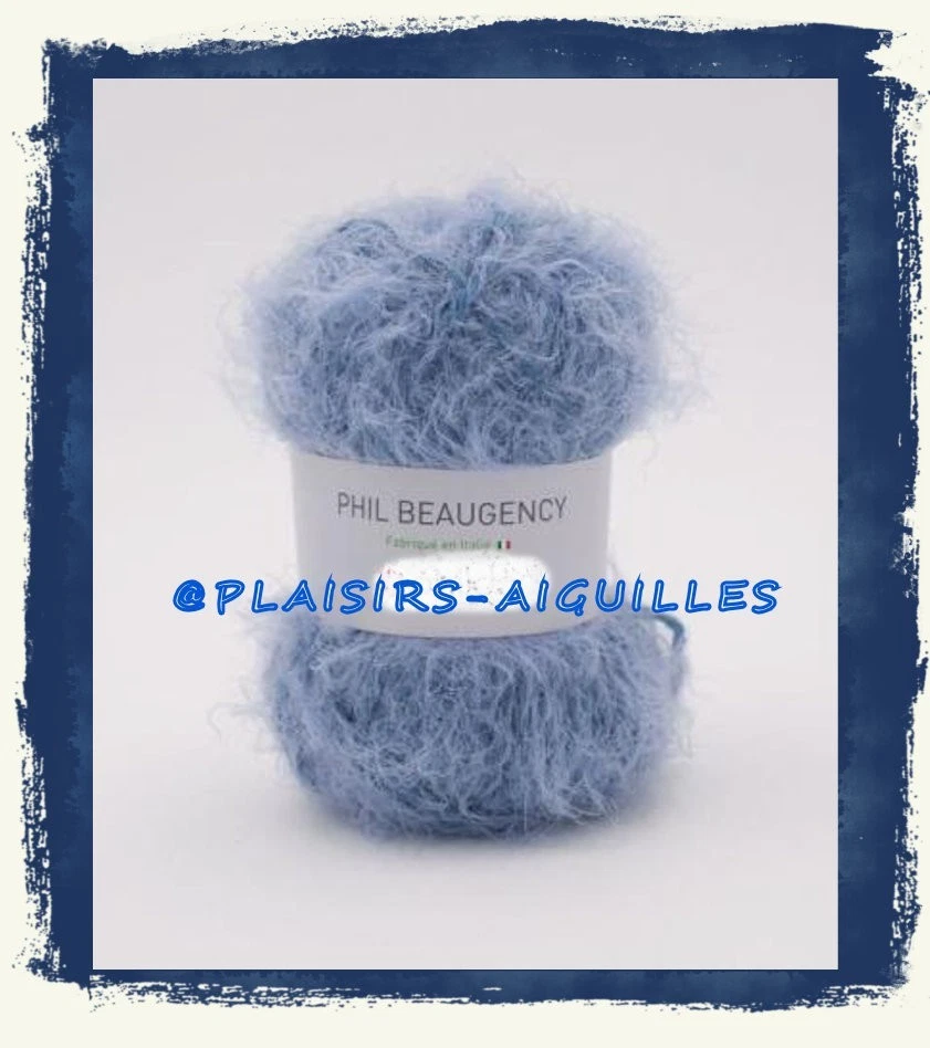 Pelote de laine à tricoter PHIL BEAUGENCY - Phildar. Color Jeans Bleu