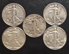 Walking Liberty Half Dollar Lot of 5 Coins!!!