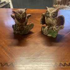Vintage Pair Of Ceramic Owls