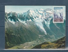 carte  1er jour tunnel routier sous le Mont Blanc 74 Chamonix  1965