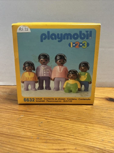 Vintage Playmobil 123 Set 6632 African American Black Family 1990