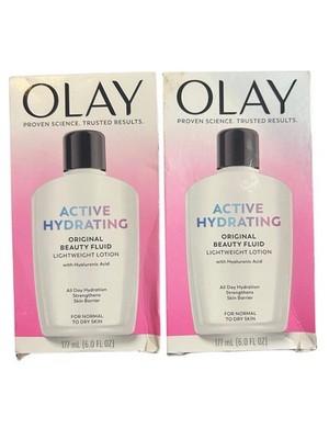 2 X Olay Active Hydrating Beauty Fluid Body Lotion Original 6 oz each