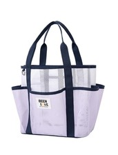 Mesh Beach Bag for Women Small Beach Tote Bag Sandproof Foldable Swim Pool Ba...