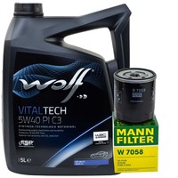 MotoröL Set Wolf Oil 5W40 5 Liter + ÖLfilter FüR Citroen Fiat Lancia Peugeot 407