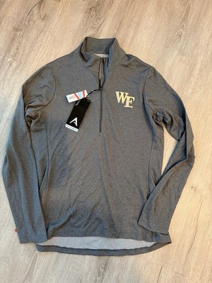Women's Antigua Gray Gold wake Forest Quarter Zip Sweatshirt Standard M