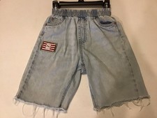 Zara Girls Denim Shorts Sz 6years Distressed Raw Hem Light Wash Skater Casual