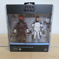 Star Wars The Black Series Plo Koon & Clone Commander Wolffe Action Figure Set