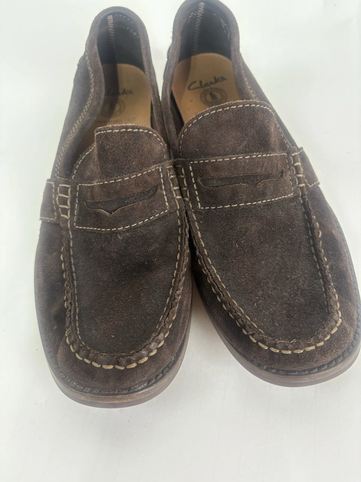 Mocassini uomo Clarks in camoscio marrone taglia 9M