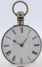 Antique Johnstone Pair Case Key Fusee Pocket Watch Liverpool Sterling Silver