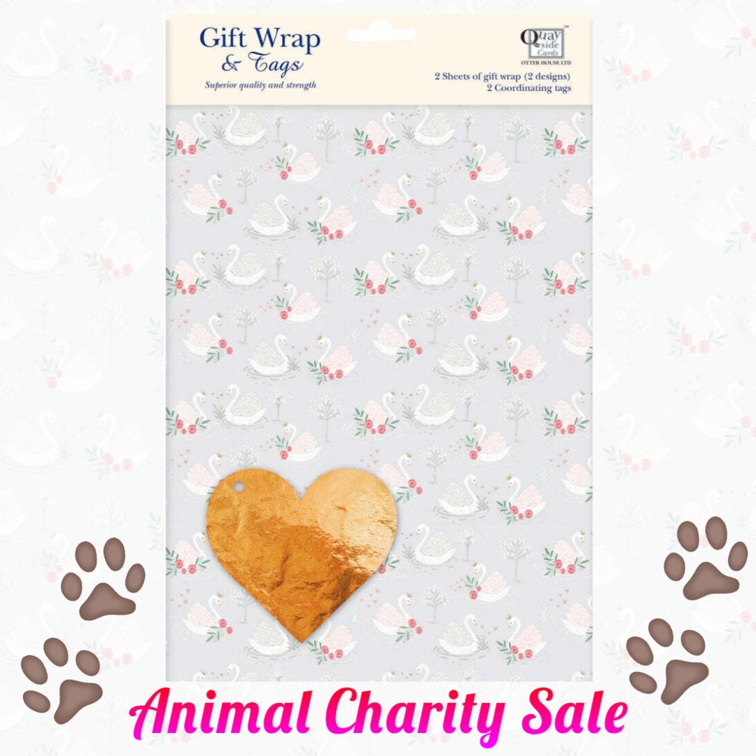 Gift Wrapping Paper - Swans - Sale For Our Animal Charity