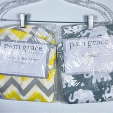 NEW Set of 2 Pam Grace Creations Nursing Pillow Covers Boppy Compatible Yellow