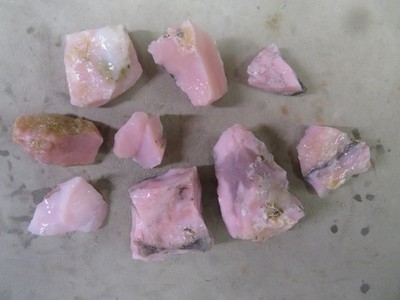 9 Pieces (1 pound total weight) Peruvian Pink Opal Rough Peru