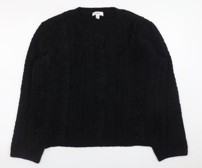 Marks and Spencer Strickpullover Pullover Damen Schwarz L Rüschen