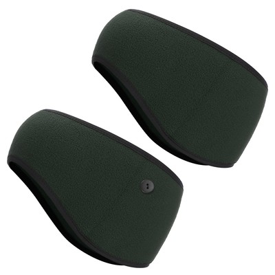 Ear Warmer Headband, 2Pcs Winter Stretchy Running Sweatband, Dark Grey