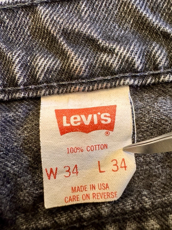 Jeans De Colección Levi’s 505 Para Hombre 32x31 Negros Hechos en EE. UU. Y2K Vaquero Logo Envejecido Foto 3 de 4