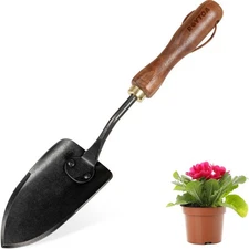 Garden Hand Trowel, Heavy Duty Stainless Steel, Walnut Handle, Planting Tool