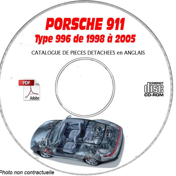 Catalogue de pièces Porsche 911 Type 996 et Boxster CD-ROM en anglais pour modèles 1998-2005