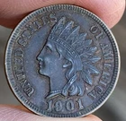 1901 INDIAN HEAD Cent VERY NICE - FULL LIBERTY - 4 DIAMONDS - (HIGH GRADE) e809