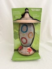 Garden Treasure Glass Hummingbird Feeder Colorful Circles New In Box