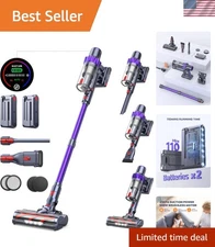 Cordless Vacuum Cleaner 2 Batteries 110 Mins Runtime 45Kpa 550W Stick Vacuum