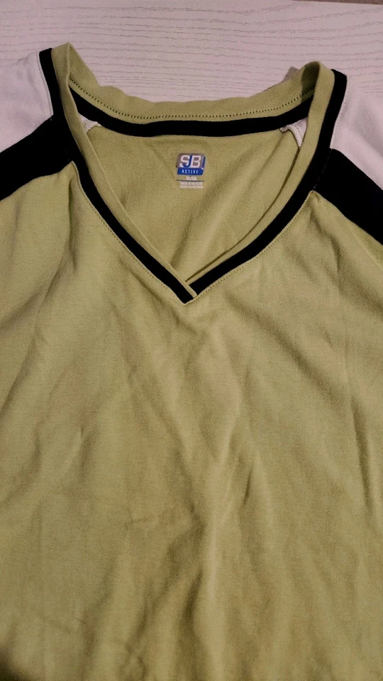 SB ACTIVE ЖЕНЩИН V ШЕИ СТИЛЬ СПОРТИВНАЯ ФУТБОЛКА РАЗМЕР БОЛЬШОЙ ЗЕЛЕНЫЙ, ЧЕРНЫЙ, БЕЛЫЙ - Изображение 4 из 4