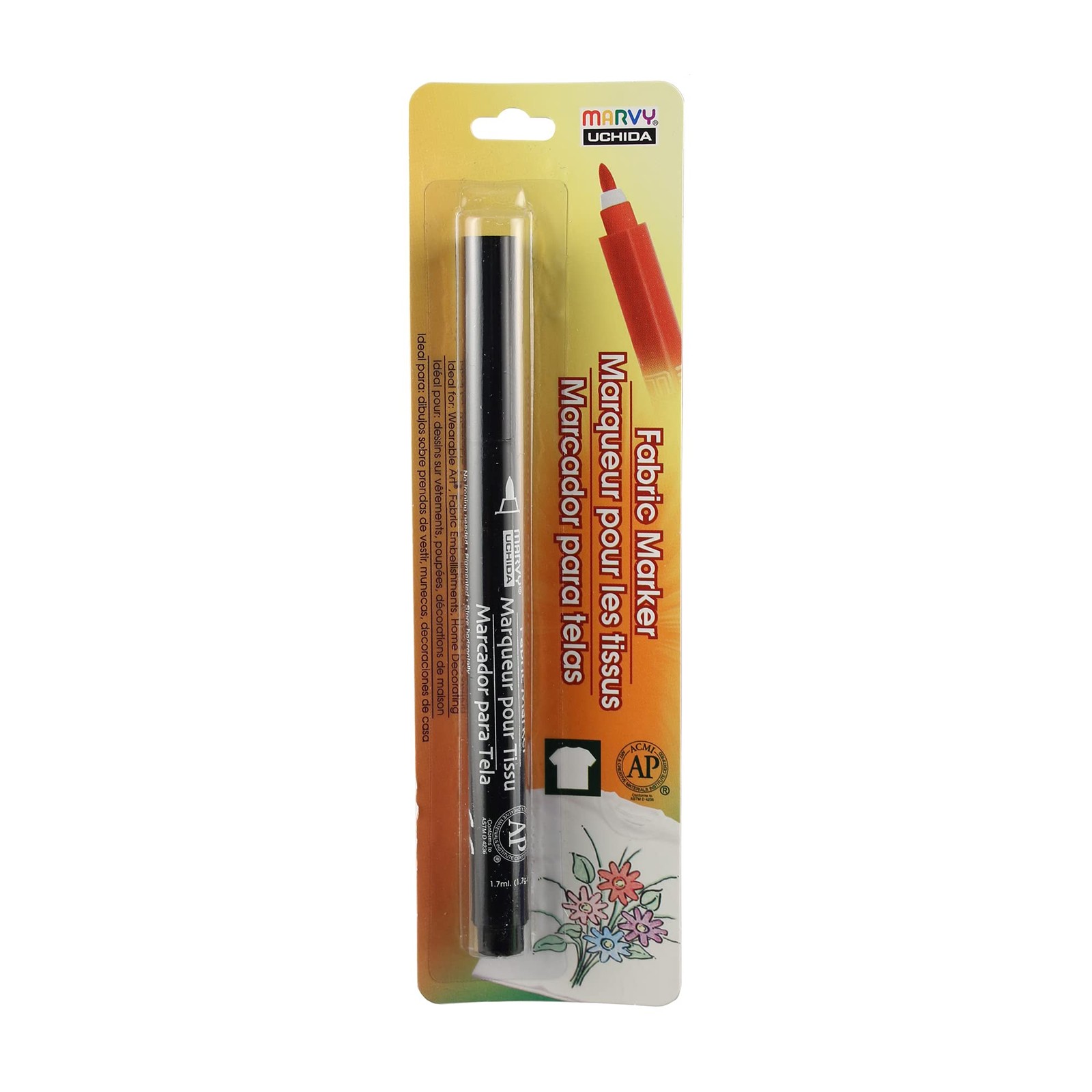 Uchida 522-C-1 Marvy Fine Point Fabric Marker Black
