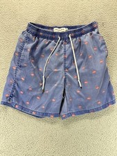 Ingear Mens Drawstring Quick Dry Trunks Blue Pink Flamingo Print Size S 28/30 