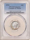 1919 10C Mercury Winged Liberty Dime AU Detail PCGS 53552760