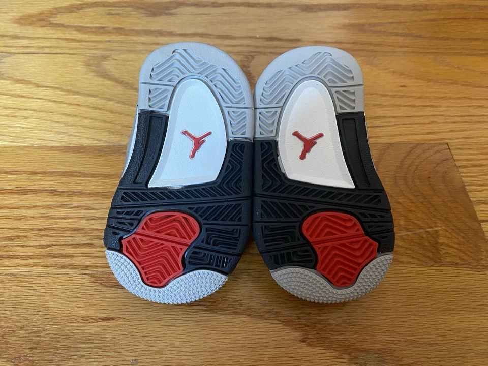 NEW Nike Air Jordan 4 Retro OG TD White Cement IB4387-100 Toddler Size 2c - Image 4 of 4