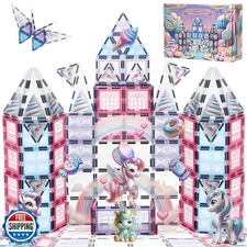 Little Pi Unicorn Toys for Girls Age 4-6 - Unicorn Magnetic Tiles
