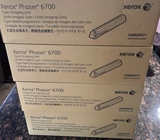 4 New Sealed Genuine Xerox Phaser 6700 Imaging Units 2 Cyan 1 Magenta 1 Yellow