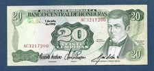 (DN) Honduras 20 Lempiras 1993 P-65d EF