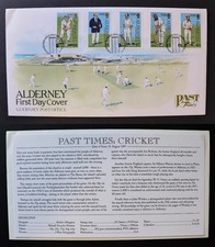 Alderney Stamps:  Past Times - Cricket  First Day Cover 1997