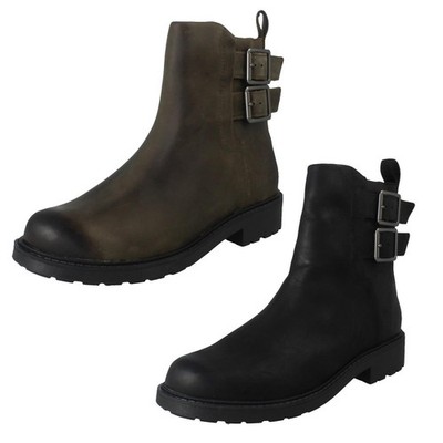 Damen Clarks Schnalle Detailliert Reißverschluss Leder Stiefeletten' Orinoco2
