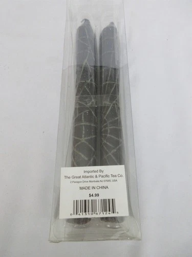 vintage Halloween Black Spider Web Candles new lot of 2 image 3