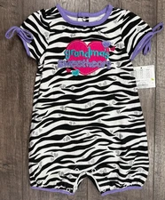 Baby Girl Clothes New Jumping Beans 6 Month Grandma's Sweetheart Zebra Romper
