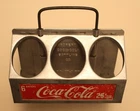 Vintage Coca Cola Aluminum Metal 6 Pack Bottle Carrier Caddy - 1950’s