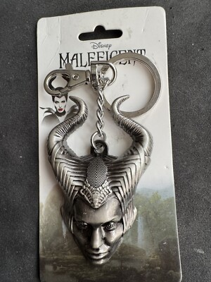 Disney Maleficent Metal Silver Tone 3D Keychain Backpack Clip Sorceress Witch