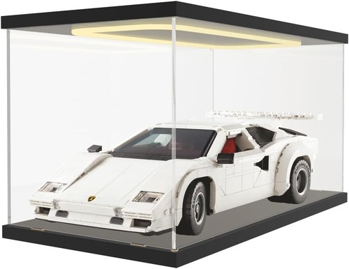 Car Display Case Acrylic 16 in x 8 in LED Light 1/12 Rack 1/18 Model Diecast Box - Picture 1 of 12