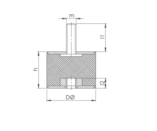 Gummipuffer Typ B Schwingungsdämpfer Silentblock GummiMetall Puffer M3 bis 20 - Bild 4 von 5